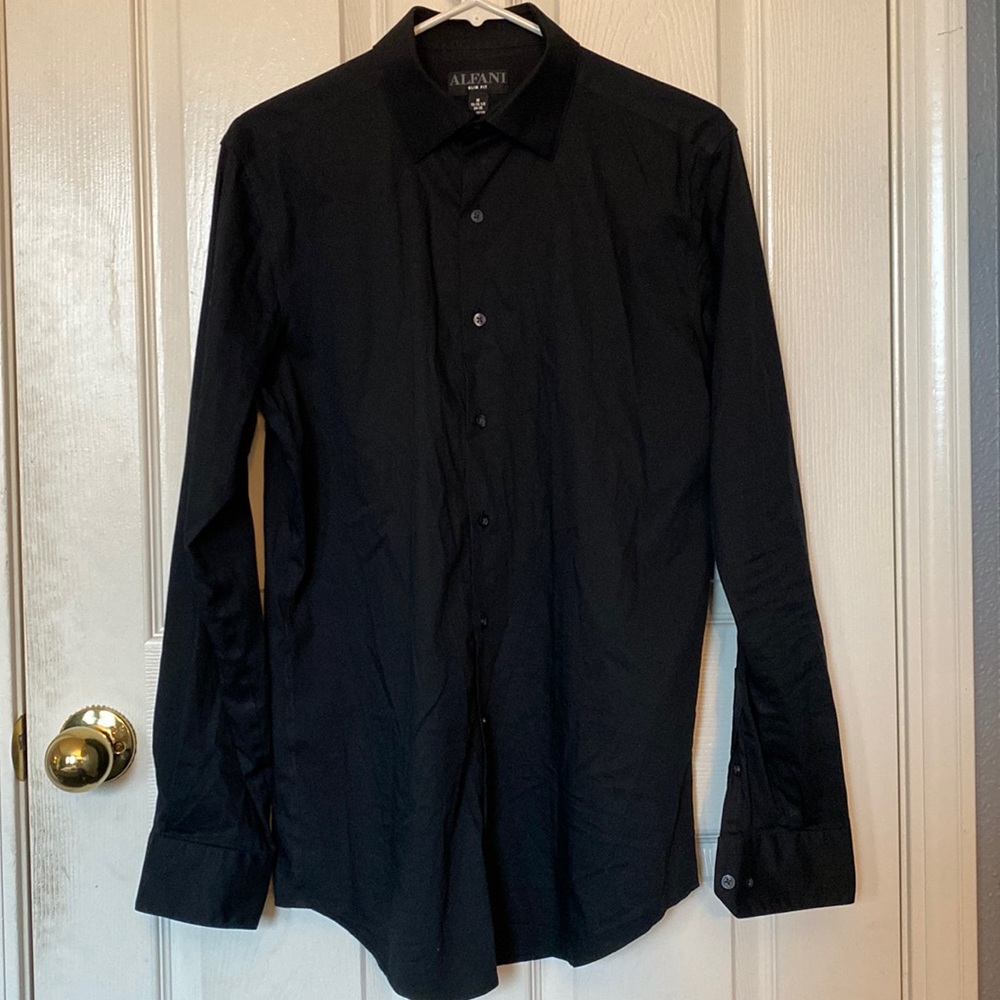 Alfani Slim Fit Men’s Black Dress Shirt Macy’s